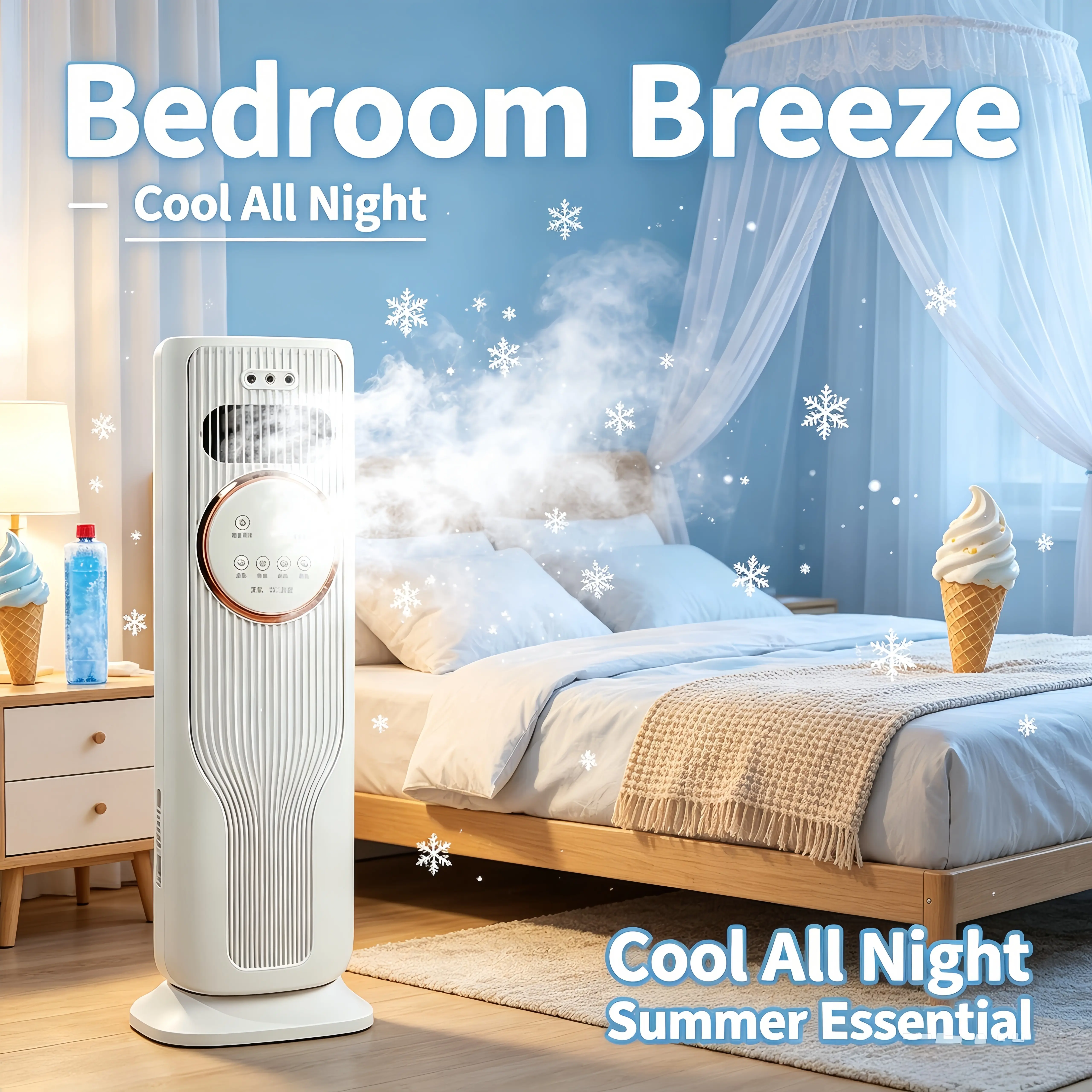 2-in-1 Bladeless Dual-Mode Tower Fan Heater-Cooler, Low Noise Adjustable Silent Mini Portable Tower Fan with Oscillating Floor-Mounted Airflow, Fast Heating Home Appliance, Ideal Housewarming Gift for Bedrooms, Offices, Airflow Cooling Fan, Low Noise Fan