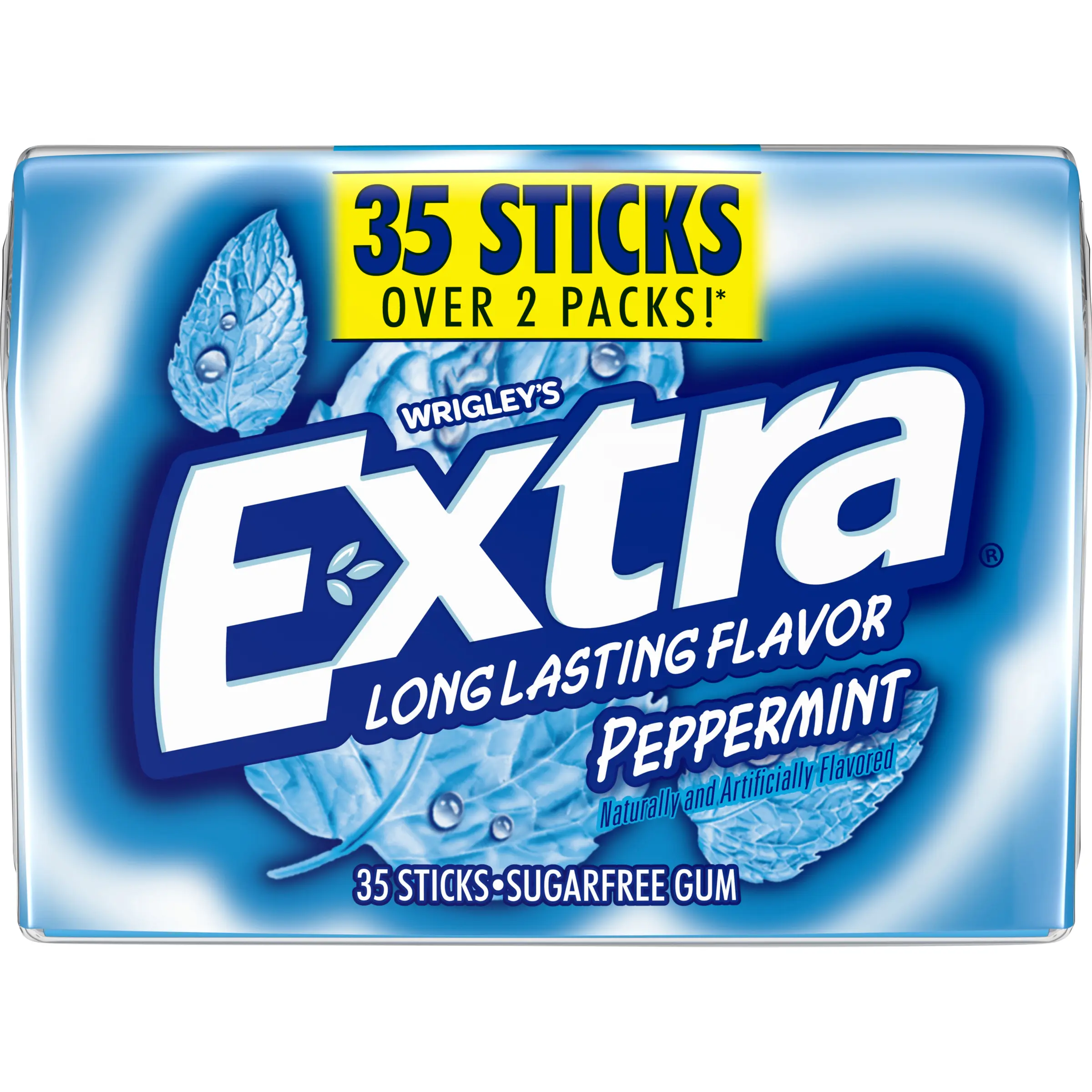Extra Gum Peppermint Sugar Free Chewing Gum - 35 Sticks, Snack - Bubblegum chew gum double  mint