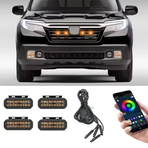 18LED Front Grille Light For Honda Ridgeline 2017-2024 Wheel Eyebrow Lamp Car Daytime Running Light For Pickup Offroad 12V