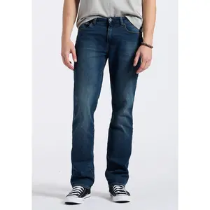 Straight Six Men's Freedom Flex Jeans in Dark Sanded Blue - BM22946