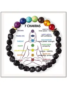 Fire Agate 7 Chakra Bracelet, Natural Stone Irregular Cut Beads, Promotes Dopamine Release, Improves Mood, Energy Harmonization Jewelry