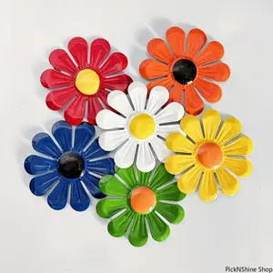 Metal Sunflower Wall Art Decor, Iron Craft Ornament For Outdoor Garden Patio Yard Fence, Stylish Weatherproof Design For Home Exterior Decoration