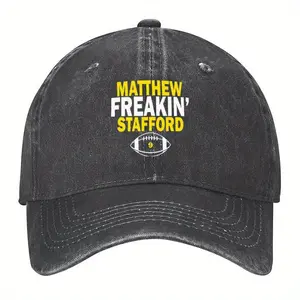 Hats Matthew Freakin Stafford Number 9 42029 Vintage Washed Baseball Cap TT4 Snapback Cap