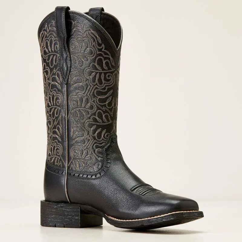 ARIAT Round Up Remuda Western Boot ( Black )