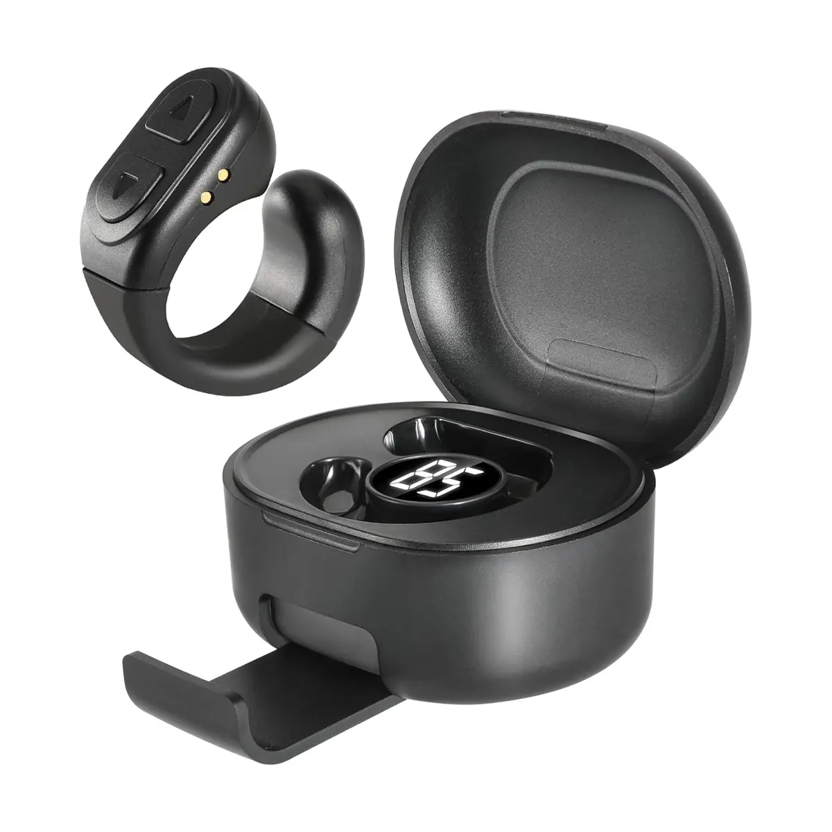 Portable Plastic Handsfree Scrolling Remote Control Ring - Mobile Phone Selfie Accessory with Stand, for Video, Camera Shutter, Compatible with iOS, Android Devices