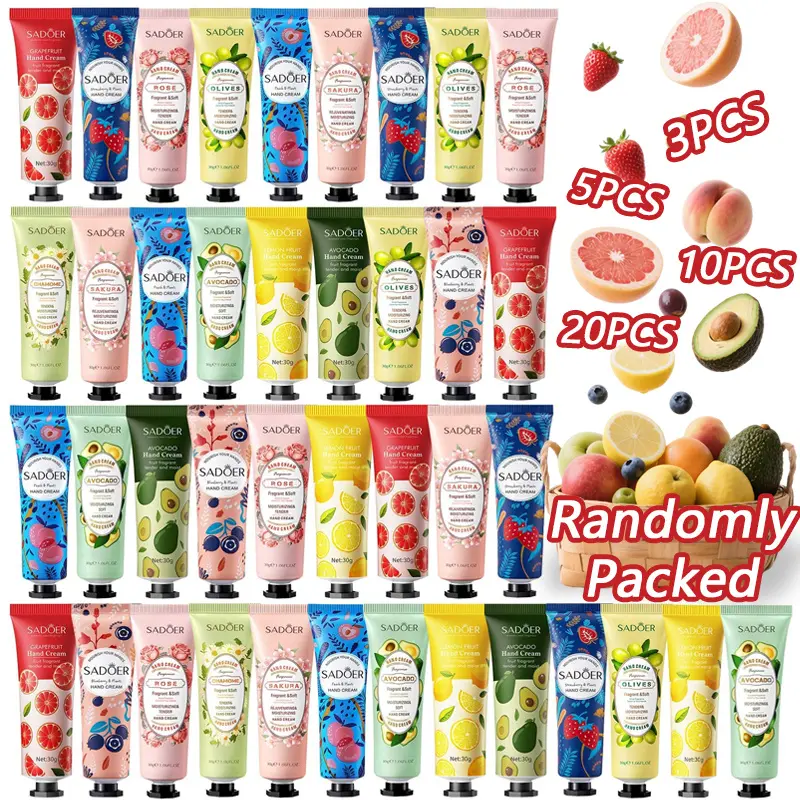3/5/10/20pcs SADOER Plant-Based Hand & Body Moisturizing Cream - Hydrating, Fragrance-Free, Non-Greasy Formula with Glycerin & Lactic Acid, Travel-Size for Dry Hands & Body Care, Valentine'S Day & Mother'S Day Gift for Women, Body Care Sets