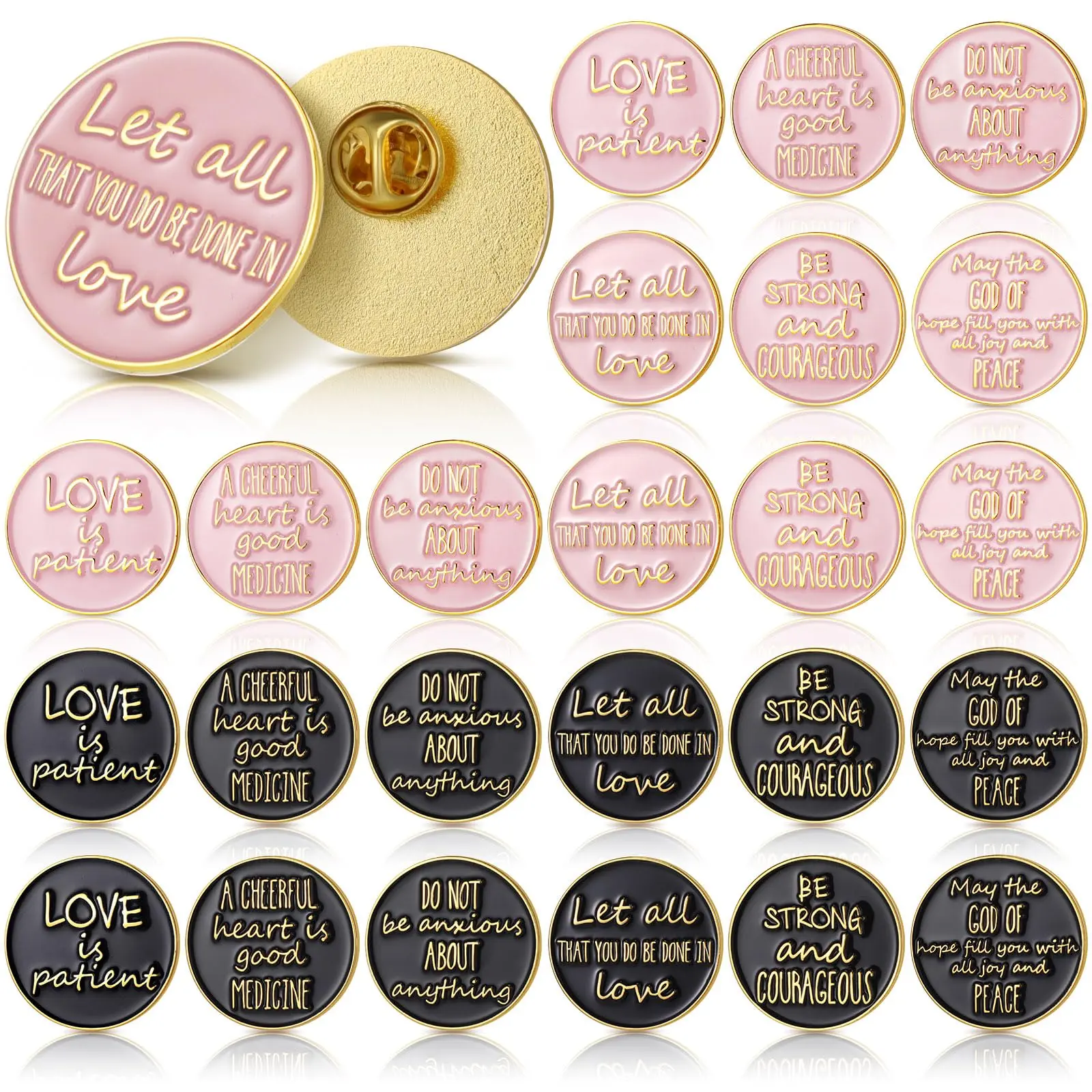 24Pcs Bible Verse Pin Back to School Christian Gift Bulk for Women Men Youth Group Jesus Enamel Lapel Pins Religious Metal Badge Brooch Gift for Church Sunday School First Day of School Classroom Rewards Goodie Bag Stuffers Party Favors