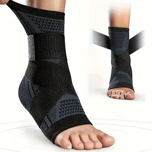 2pcs Ankle Brace For Women and Men, Comfortable Compression Sleeve, Adjustable Compression Wrap for Ankle Stabilizer, Foot Support For Sports Running, Ankle Compression Cuff - Breathable & Elastic