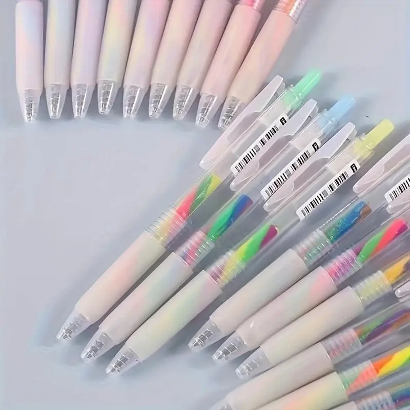 Rainbow Gradient Gel Pen (6 Counts/set), Colorful Gel Pen, Writing Pen for Students, Office Stationery & Supplies