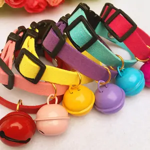 Korean Velvet Pet Collar with Bell – Cute "Uncle Cat" Style Adjustable Collar for Cats, Small Dogs & Rabbits