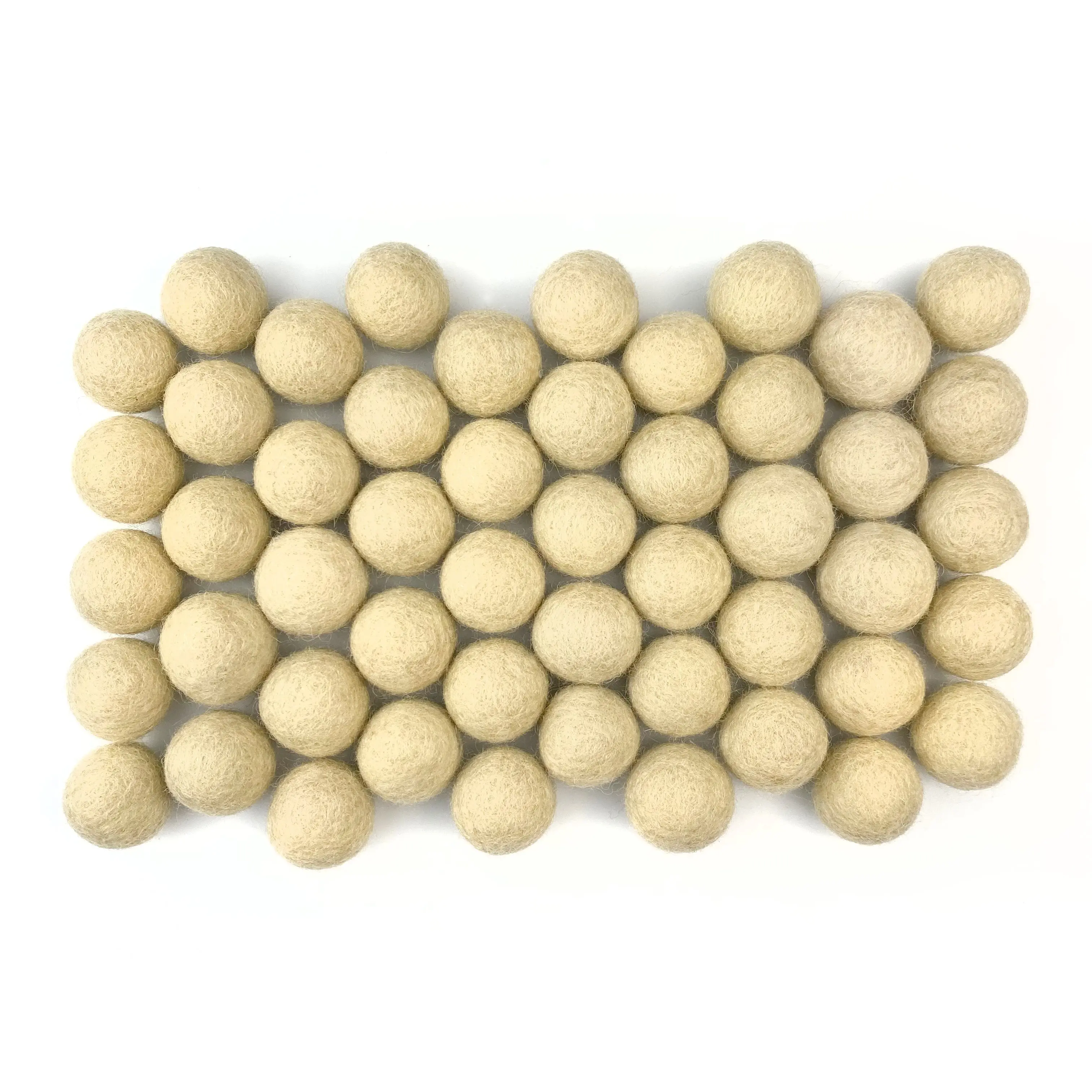 Natural Tan Wool Felt Balls for Crafts & Sensory Play (50 Pack)