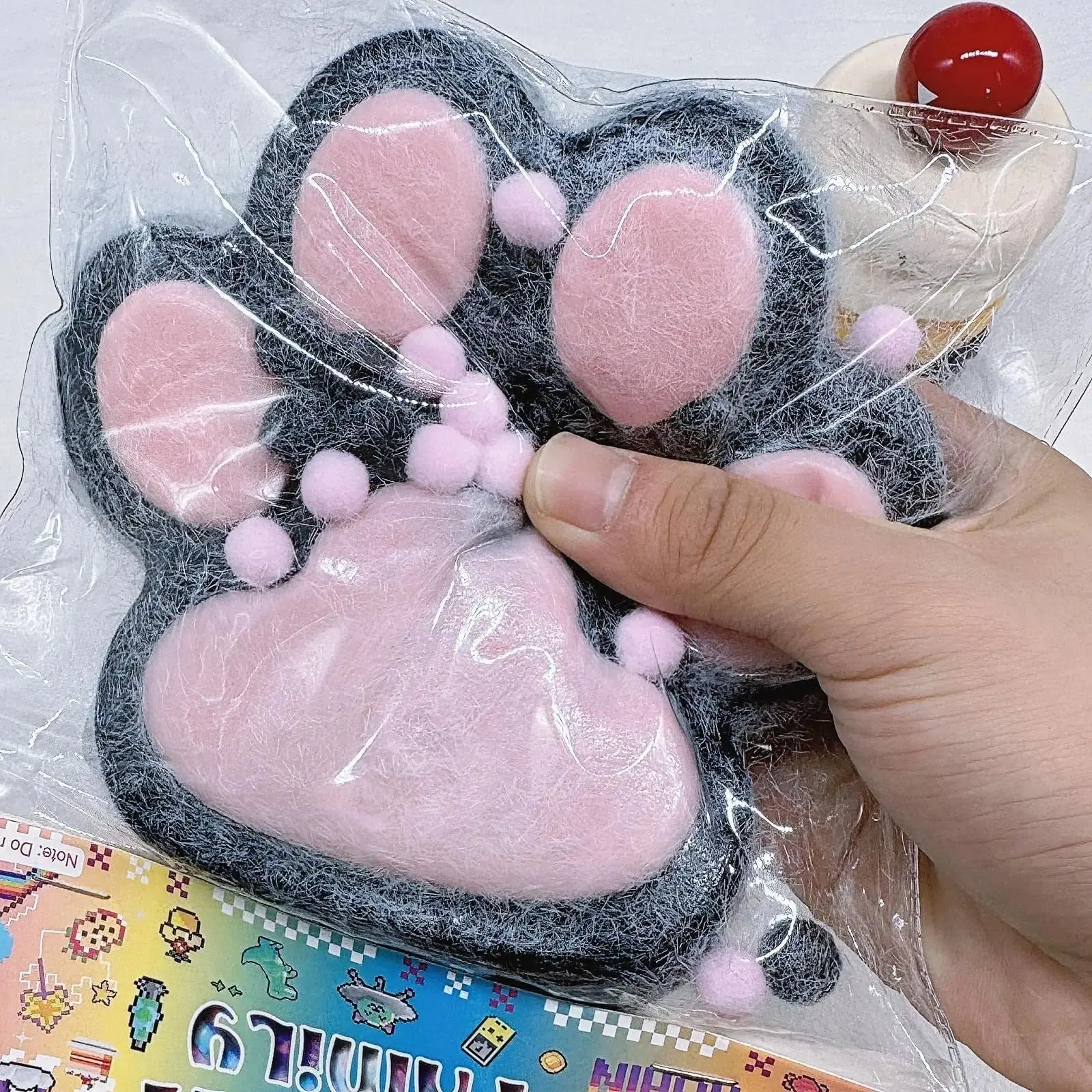 Taba Giant Paw Squishy for Kid Adult Big Cute Furry Cat Paw Mochi Squishy Sticky Sensory Fun Toy Stress Relieving Fidget Gift