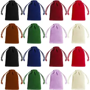 16 Pack Velvet Drawstring Bags Mini Velvet Jewelry Pouches 4.1x3.3 Inch Velour Storage Bags for Dice Crystals Gift Packaging Durable Material Secure Closure