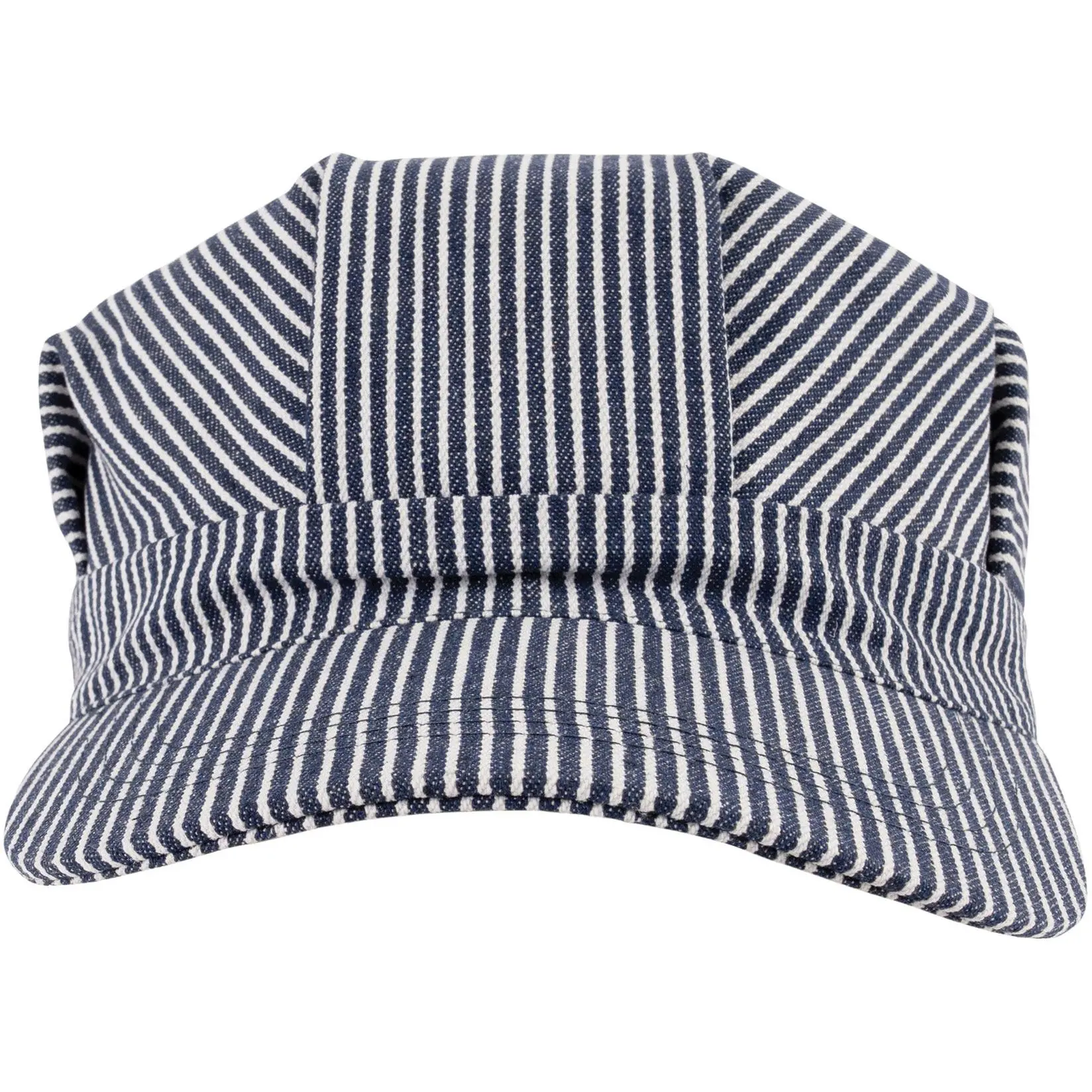 Adult Stretch-Fit Hickory Pinstripe Train Conductor Hat - Clothes Accessory for Fatigue Relief