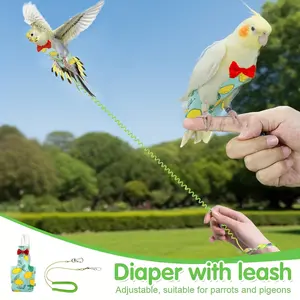 [Bird Diapers and Leashes] Bird Diapers and Leashes - Pigeon Pants, Cockatiel Parrot Diapers, Bird Clothing