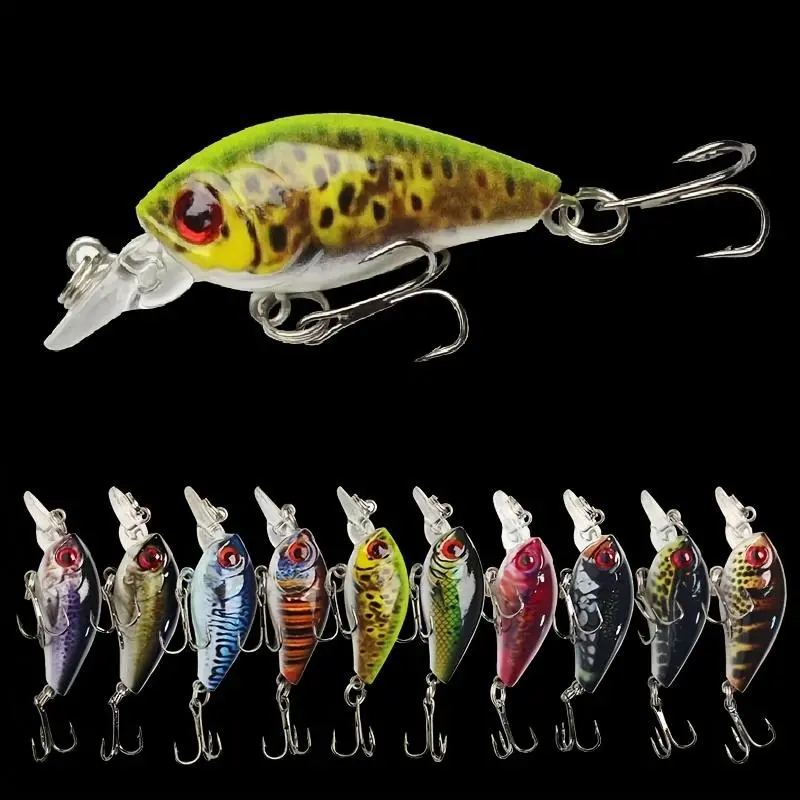 10pcs Lifelike Mini Fishing Lures Set Assorted Bionic Minnow Crankbaits for Freshwater and Saltwater Fishing Gear Kit
