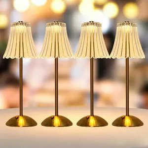 LED Lights Bedroom Rechargeable Cordless Table Lamp, Touch Control Desk Lamp with Battery, 3 Color Dimmable LED Small Lamp for Bedroom Bedside Restaurant Kitchen Home Decor