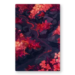 24x36 in. Contemporary Nature Photo Metal Wall Art - MWW C1MP2436LEOFRB Purple Durable Hangable Aluminum Lightweight Burning Plants Print, Stylish Home Office Decoration