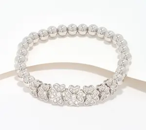 Diamonique x Kathy Levine Flower Joy Stretch Bracelet, Sterl