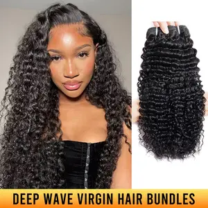 Ygwigs Cambodia Virgin Hair Bundles Sew in Extensions Deep Wave