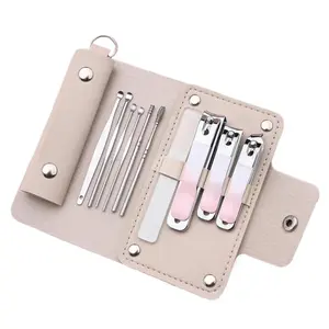 Portable 10 Counts Manicure set Men Personal Care Tools Accessories Finger and Toe Nail Clippers Kit Professional Manicure Pedicure Kit With Travel Case Nail Grooming Kit Present for Men Husband Boyfriend Parent
