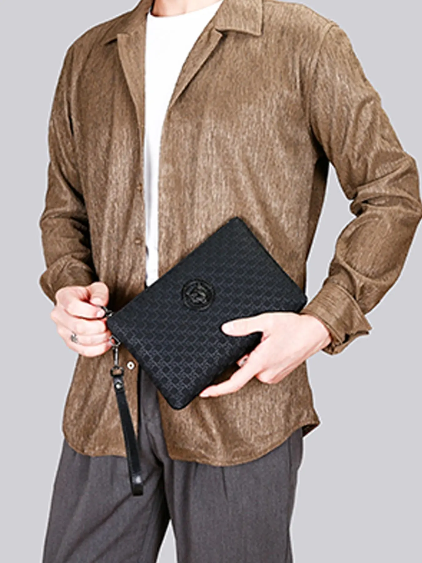Men's Business Solid Color PU Leather Clutch, Wallet Clutch, Envelope Clutch, Casual Versatile Wristlet Bag for Daily Used, Minimalist All-match Portable Bag for Men, Pouch