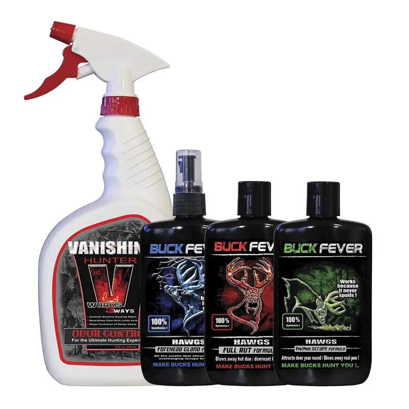 Synthetic Deer Scent Pro Pack for Deer Hunting, 32 oz, 8 oz Pre/Post Rut, Rut Phases, Vanishing+Scents Outdoor Hunting Accessory, 8 Oz Forehead Gland