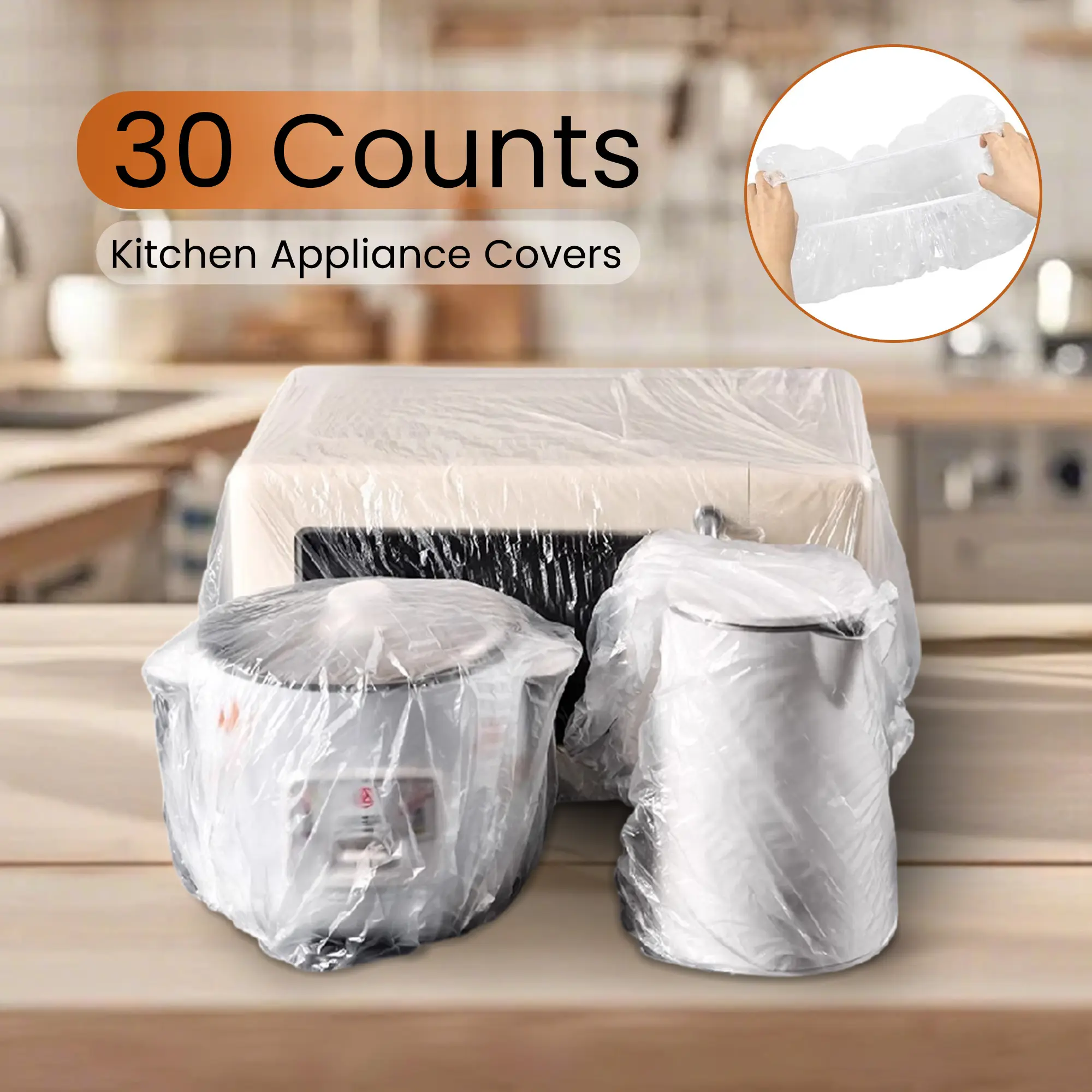 30 Counts Kitchen Appliance Dust Covers, Clean and Dustproof Appliance Covers for Kitchen, Disposable Thickened Plastic Cover for Meat Slicer, Air Fryer, Coffee Maker, Bread Maker