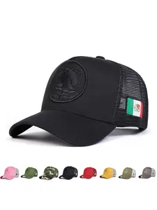 Unisex Mexican Flag Baseball Cap, Geometric Pattern Adjustable Sun Protection Hat for Spring & Fall, Casual Fitted Outdoor Travel Beach Vacation Headwear
