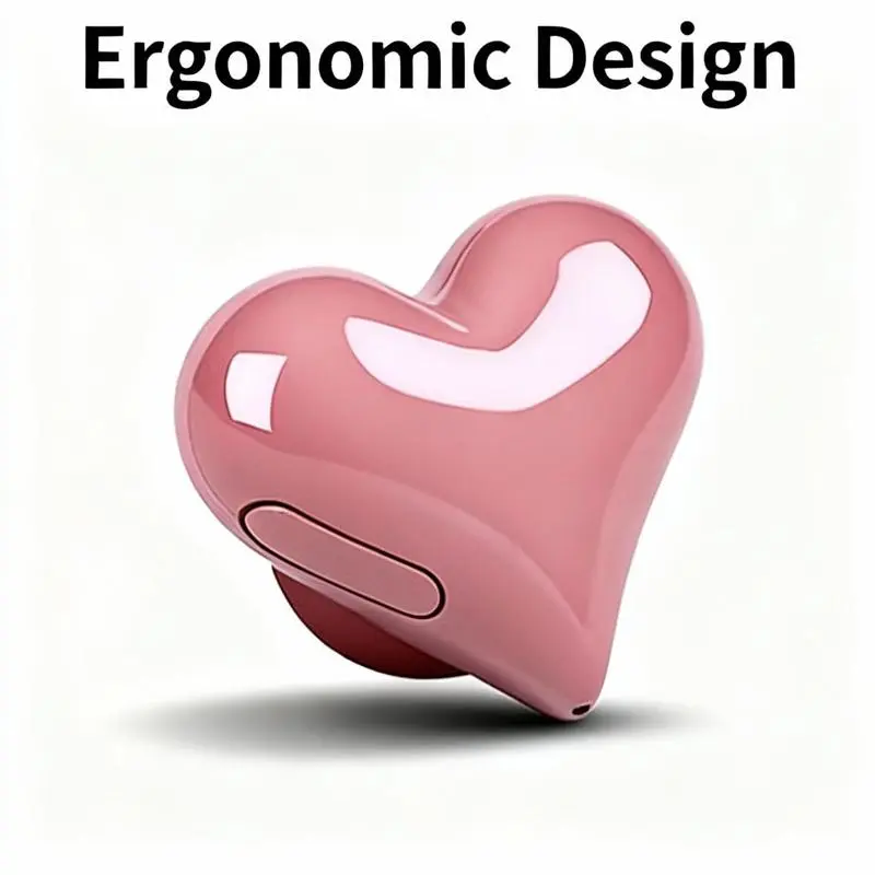 Heart Shape Noise Cancelling In-Ear Wireless Music Earbuds - Bluetooth 5.3, IPX4 Waterproof, LED Glow Lights, Touch Control, Durable PC-ABS, Stable Connection, Festive Party Gift for Women