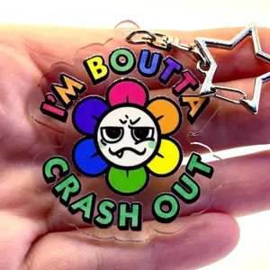 Dandy’s World I’m About to Crash Out -  2” Double Sided Acrylic Keychain