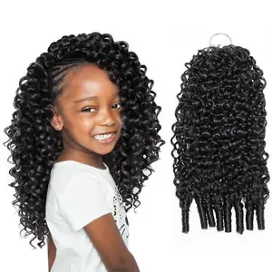 Kids Friendly Crochet Hair Burmese Curly Crochet Human Hair for Mircale Knots Pre-Separated 50g/Bundle 40 StrandsTime Saving Beginner Budget Friendly Crochet Hairstyle Braids