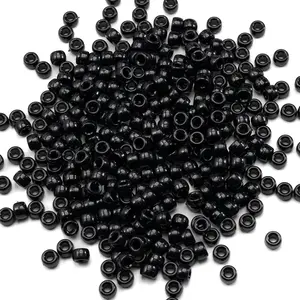 Gxueshan 1000 Pcs 6x9mm Acrylic Black Large Hole Pony Beads, Bulk for Friendship Bracelet & Jewelry Making Kits, Ideal for Pen, Hair Kandi, Earring Braiding (Home & Festive Party Supplies)