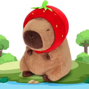 Strawberry Design Plush Toy, Cute Simulation Capybara Plush Toy, Soft Stuffed Animal Toy, Birthday Gift for Kids, Home Decor, Cuddly Stuffed Animal