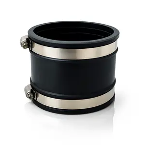 Flexible Coupling with Stainless Steel Clamps 1-1/2" to 4" Rubber Coupling for Sewer Drain Waste & Vent Piping Positive Seal Against Infiltration & Exfiltration