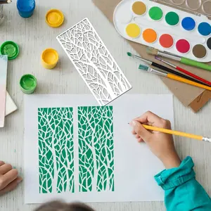 15PCS Texture Background Stencils Reusable Layered Drawing Template Suitable for Cards Scrapbook Painting Board Wall Floor Canvas Home Decor Floor Cake Decorative