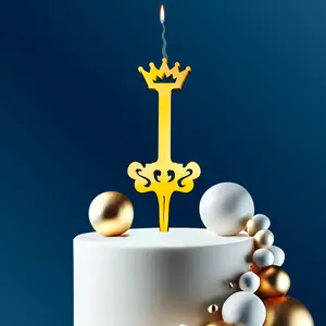 LETTER 'I' Food-Safe Gold Cake Topper Candle – Elegant and Reusable Decoration for Birthdays, Astrology-Themed Parties, and Celebrations