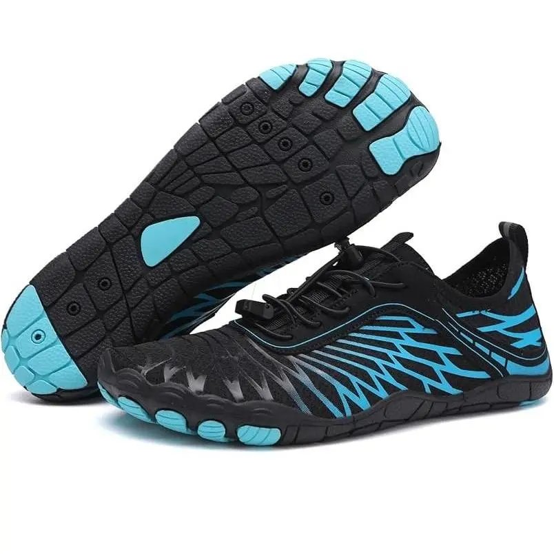 Unisex Barefoot Hike Shoes - Breathable, Non-Slip, Comfortable Wide Toe Athletic Footwear, Watershoes for Walking, Running, Barefoot Shoes, Outdoor, All Seasons, Laces, Casual, Rubber, Slip Resistant