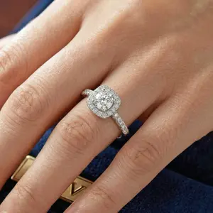 Brilliant Round Cut Ring Promise Eternity Anniversary Gift for Proposal Engagement Wedding Ring Size Adjustable 6-9