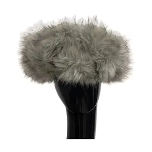 Gray Fur Halo Band, resizable for any head size