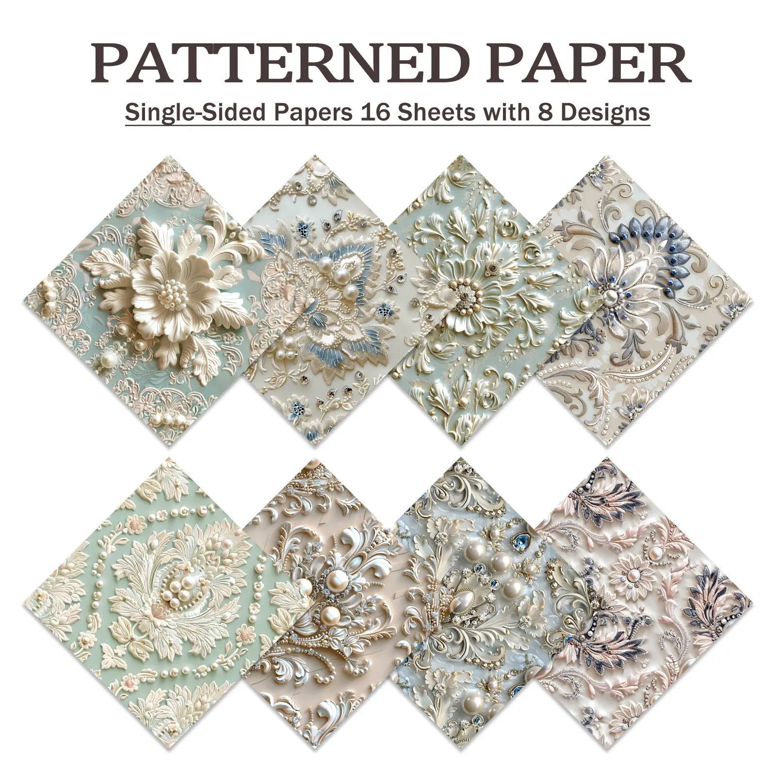 16 Sheets 3D Pearl Stickers Elegant Decorative Stickers for Journals Scrapbooks Planners DIY Crafts Teens Kids Creative Stationery Luxury Embellishments Aesthetic Stickers Pack