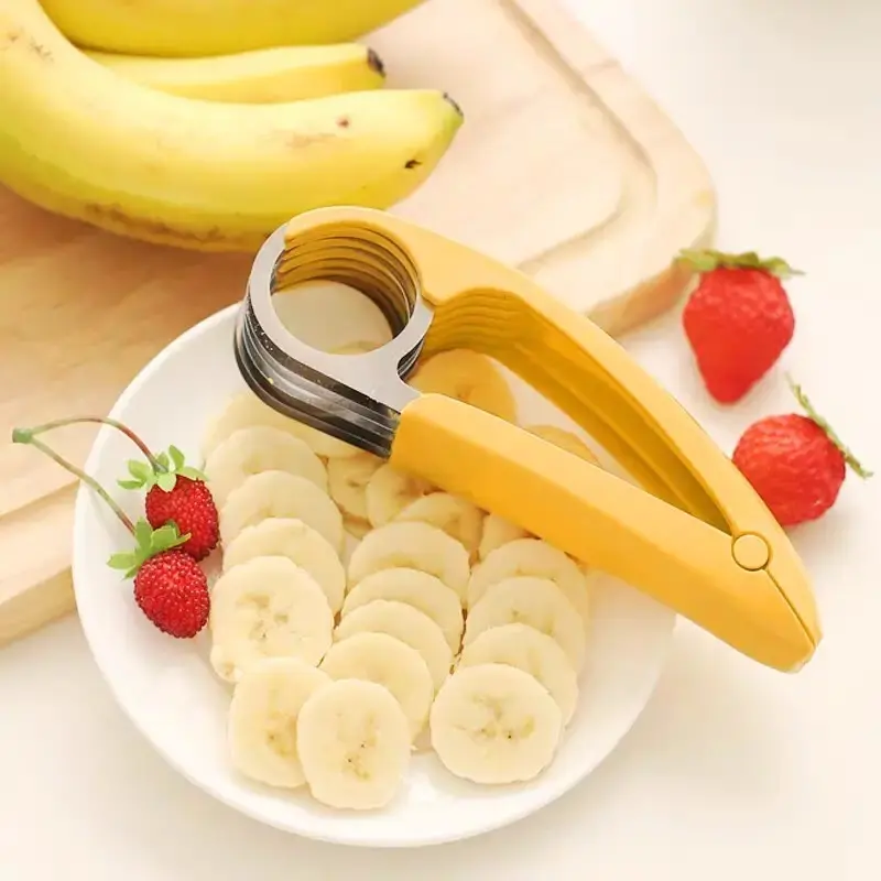 Versatile Banana & Veggie Slicer - Effortless Fruit and Hotdog Cutter, Perfect for Quick Meal Prep, Cucumber Slicing & Fun Food Presentation - Essential Kitchen Gadget for Easy Cooking and Entertaining!