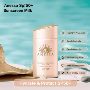 Shiseido Anessa Perfect UV Daily Facial Sunscreen Mild Milky Lotion - Gentle, Smooth, Lightweight, Hydrating, Hydrates Sensitive Skin, SPF50+ PA++++, 2.03 fl oz