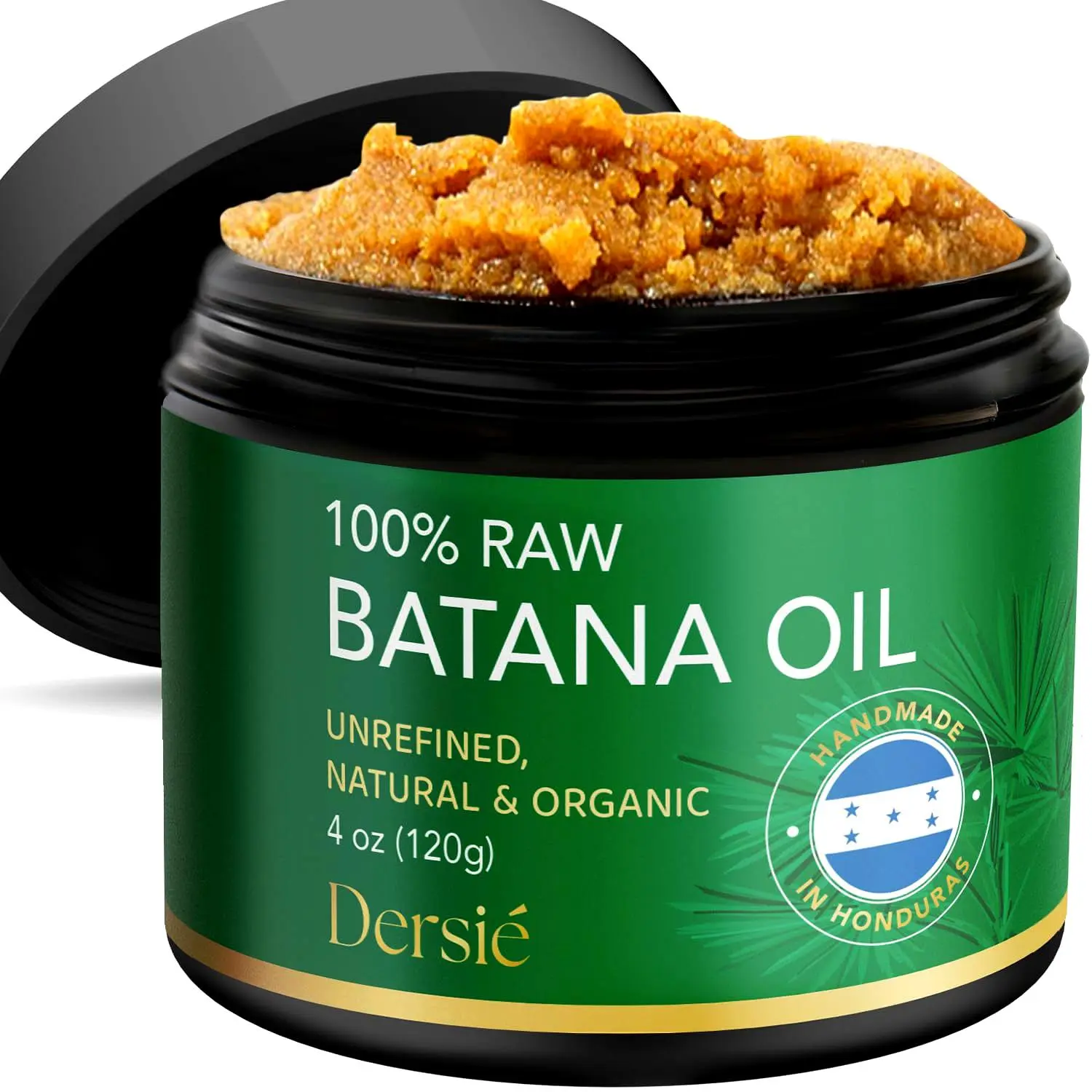Dersie 100% Raw Batana Oil Paste – Unrefined Batana Butter for Hair Growth & Thinning Hair – Deep Scalp & Hair Care for Dry, Damaged, High Porosity & Thin Hair – Authentic Batana from Honduras (4 oz)