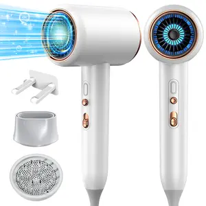 Ionic Hair Dryer,Blow Dryer,with Diffuser,Concentrator Nozzle,Secadora de Pelo | 1875W Turbo Ultra-Quiet Motor 2 Heat,3 Speed Settings,Quick Heat-Up ionic hairdryer blowdrier dreame hairdryer speed blowdryer Professional Negative high  speed