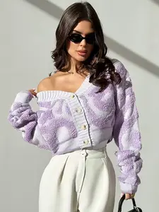 Color Block V-neck Knit Sweaters Knitwear Womenswear sweater