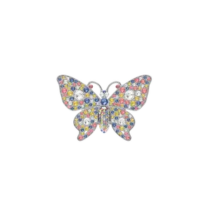 Rhinestone Butterfly Silver Multi Toe Clip - Final Sale