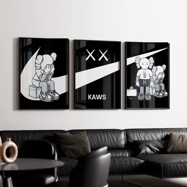 Hypebeast Kaws Poster set of 3,Printable kaws Graffiti print, Hypebeast Toys, Hypebeast Sneaker, Sneaker Prints