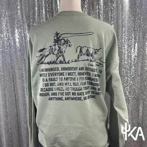 Cattle Crown Unisex Stylish Crew Neck Long Sleeve Cattle Roper Sweatshirt (Original Fan Art Design)