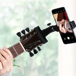 Adjustable Guitar Head Clamp, 360 ​​degree Rotating Guitar Phone Holder, Portable Durable Creative & Efficient Music Accessory,  Electric Guitar
